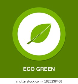 Eco green color leaf vector logo flat icon. Isolated leaf shape on white background. Bio plant and tree floral forest concept design