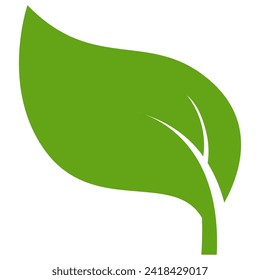 Eco green color leaf vector logo flat icon set. Isolated leaf shapes on white background. Bio plant and tree floral forest concept design.