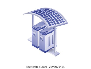 Eco green concept solar panel storage battery