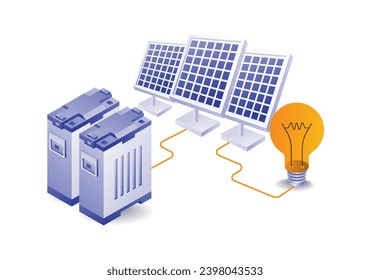 Eco green concept of solar power flow