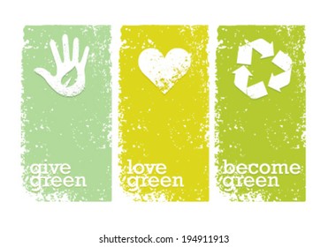 Eco Green Creative Organic Vector Banners Concept 