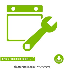 Eco Green Date Setup EPS vector pictogram. Illustration style is flat iconic symbol on a white background.