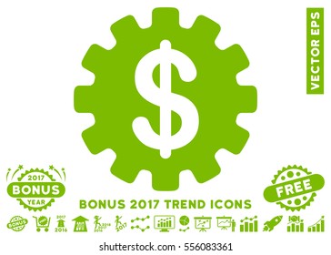 Eco Green Development Cost icon with bonus 2017 year trend design elements. Vector illustration style is flat iconic symbols, white background.