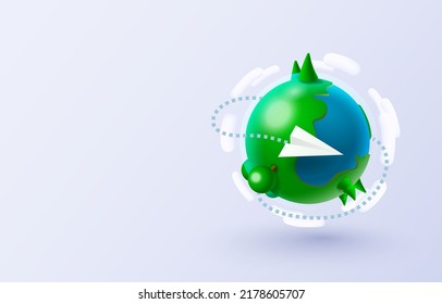 Eco green Earth, save planet globe. Vector illustration 