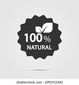 eco green energy concept,100 percent natural label. Vector illustration.