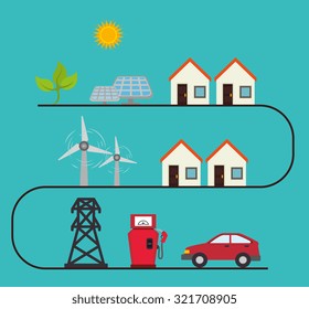 Eco green energy design, vector illustration eps10.