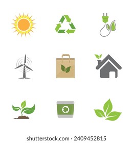 eco green energy  icon design illustration Template