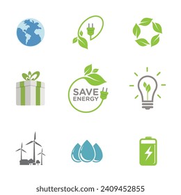 eco green energy  icon design illustration Template