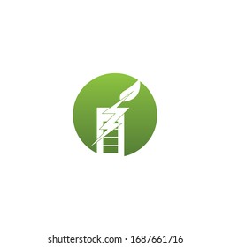 Eco green energy icon logo vector template illustration