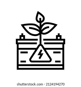 eco green energy line icon vector. eco green energy sign. isolated contour symbol black illustration