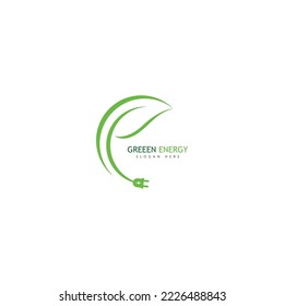 eco green energy logo design template