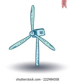 Eco green energy windmill  - vector illustration