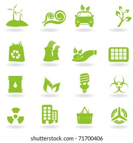 Eco and green environment icons