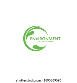 eco green environment logo vector icon illustration design 