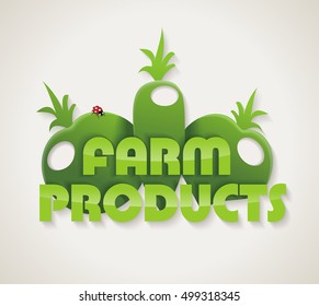Eco Green Farm design. Natural Organic food concept icon.