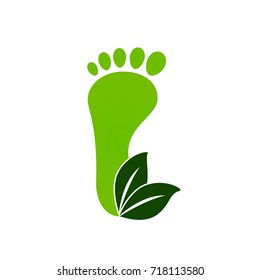 Eco Green Footprints Icon Vector Illustration Stock Vector (Royalty ...