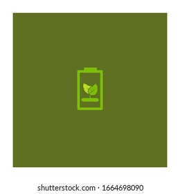 Eco Green Gear Battery and Icon. Concept design logo for power, energy, save energy, save the earth.