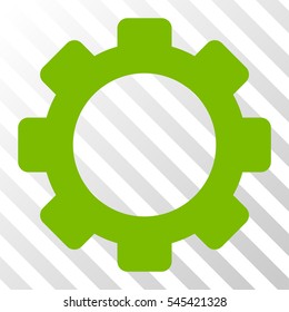 Eco Green Gear interface icon. Vector pictograph style is a flat symbol on diagonal hatch transparent background.
