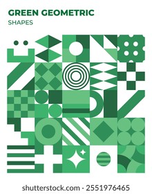 Eco green geometrical shapes background