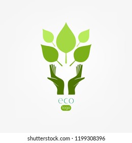 Eco green global labels concept with leaves,vector illustration