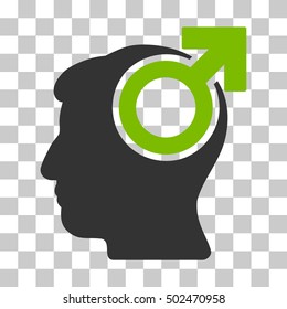 Eco Green And Gray Intellect Potency toolbar icon. Vector pictogram style is a flat bicolor symbol on chess transparent background.