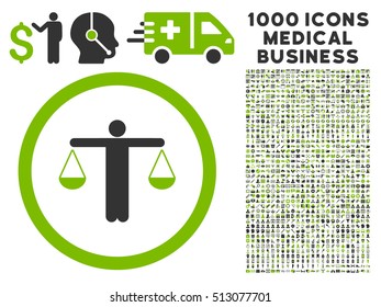 Eco Green And Gray Lawyer vector bicolor rounded icon. Image style is a flat icon symbol inside a circle, white background. Bonus clipart includes 1000 medicine business elements.