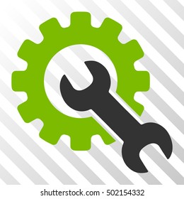 Eco Green And Gray Service Tools toolbar pictogram. Vector pictogram style is a flat bicolor symbol on diagonal hatch transparent background.