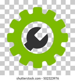 Eco Green And Gray Service Tools toolbar icon. Vector pictograph style is a flat bicolor symbol on chess transparent background.