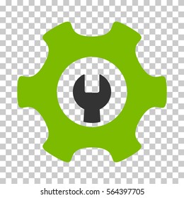Eco Green And Gray Service Tools toolbar icon. Vector pictogram style is a flat bicolor symbol on chess transparent background.