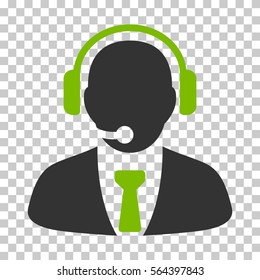 Eco Green And Gray Support Manager toolbar icon. Vector pictogram style is a flat bicolor symbol on chess transparent background.