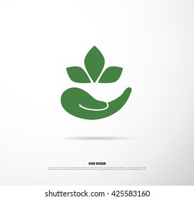 eco green hand icon