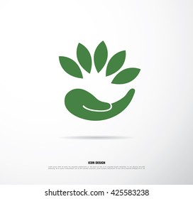 eco green hand icon