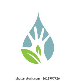 eco green hand logo vector design people who protect nature concept inspiration
