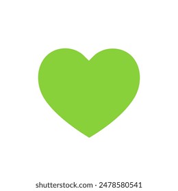 Eco green heart icon. Heart shape Isolated on white background.