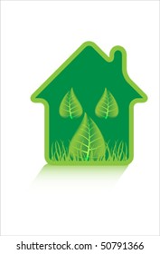  eco green home icons isolated over white background and groups 
vector
