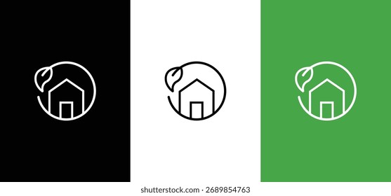 Ilustración vectorial de concepto de casa verde ecológica