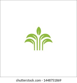 eco green house with leaf abstract logo for real estate company