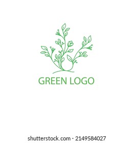 eco green house with leaf abstract logo for real estate company