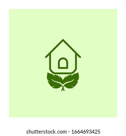 Eco Green House Logo and Icon. Concept design logo for building, city, real estate.