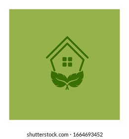 Eco Green House Logo and Icon. Concept design logo for building, city, real estate.