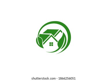 eco green house logo vector