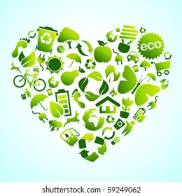Eco green icon heart