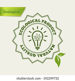 Eco Green icon. Natural quality stamp. Fresh product. Ecology vector illustration.