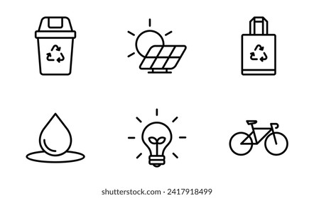 Eco Green icon symbol vector template collection