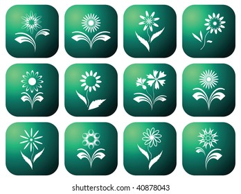 Eco green icons. Vector illustration.