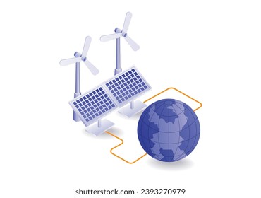 Eco green infographic concept takes electrical energy from nature