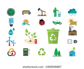 eco green isolated set - eps 10
