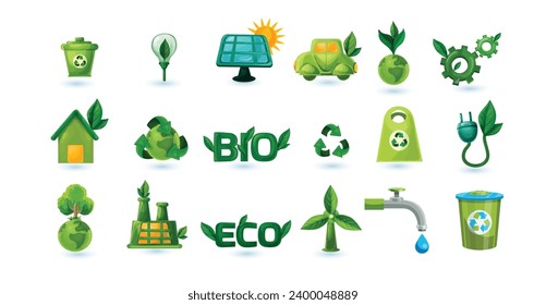 eco green isolated set - eps 10

