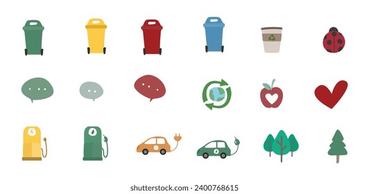 eco green isolated set - eps 10
