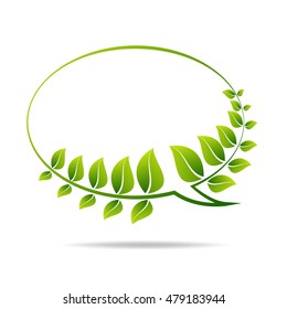 Eco green label concept with leave